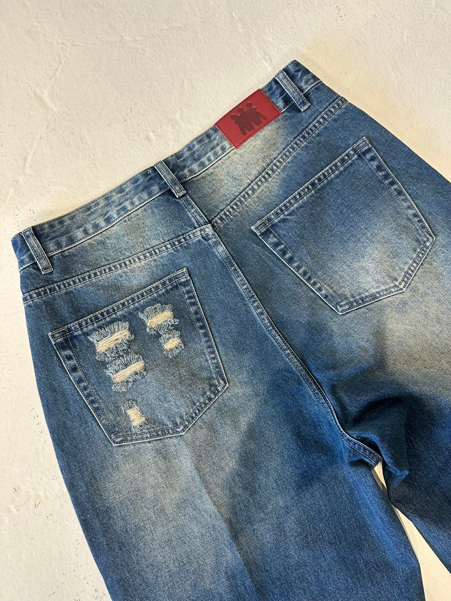 Distressed Baggy Blue Jeans