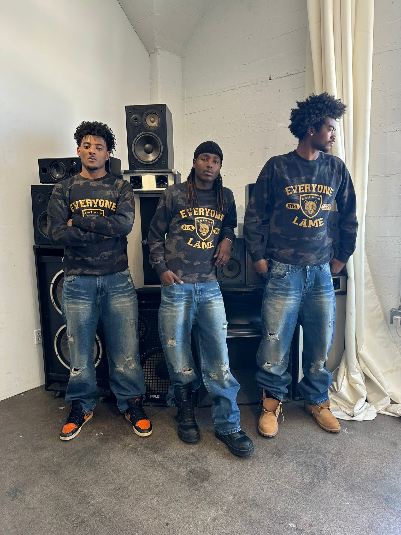 Distressed Baggy Blue Jeans